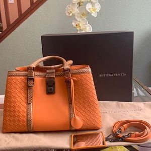 Bottega Veneta Roma Ayers Phyton in Persimmon Color